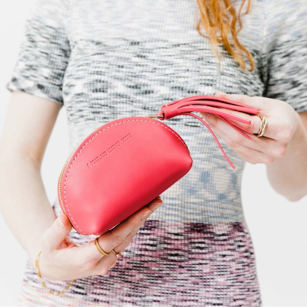 Portland leather goods TACO TASSEL POUCH - tulip